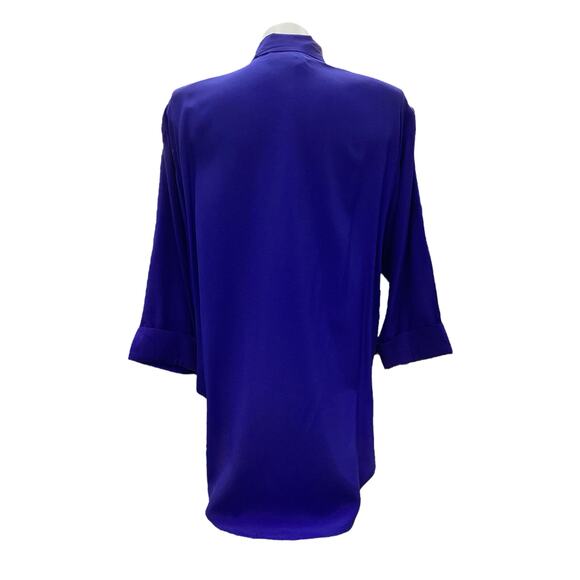 VTG R&M Richards Women’s Button Up Top/Tunic SZ M Dead Stock Gold Buttons Cobalt - Picture 3 of 4